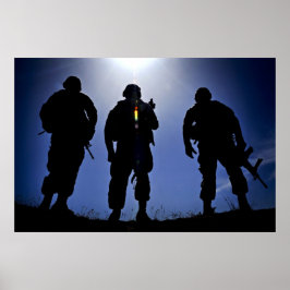 Militär soldat Silhouettes Poster
