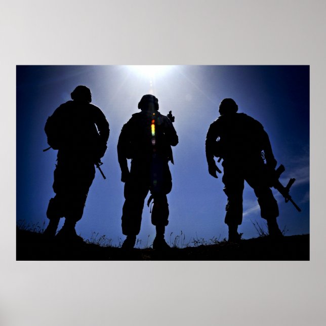 Militär soldat Silhouettes Poster (Framsidan)