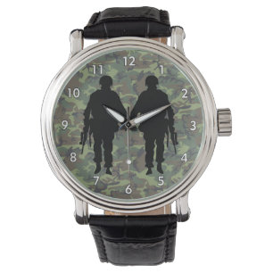 Militär soldat/Warrior Silhouette med Camo Armbandsur