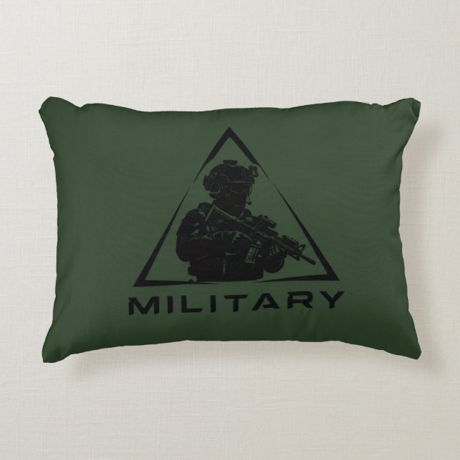 Militär spec ops grön design prydnadskudde (Framsidan)