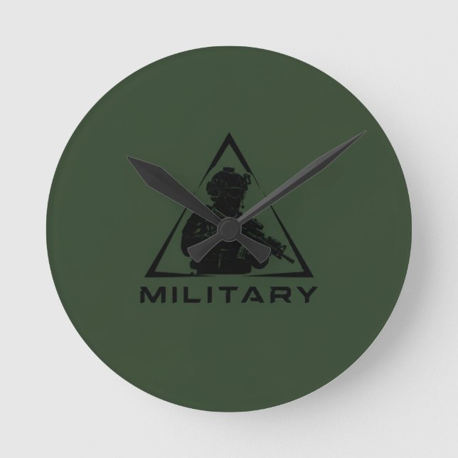 Militär spec ops grön design rund klocka (Framsida)