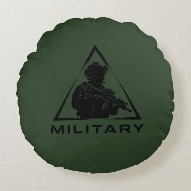 Militär spec ops grön design rund kudde (Framsidan)