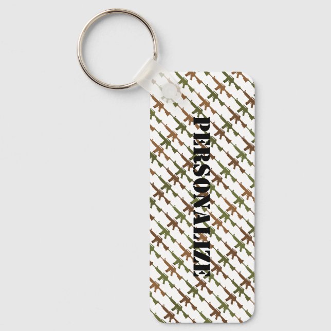 Militär Stil Gun Camouflage GI Rifle Coola Snowy Nyckelring (Framsida)