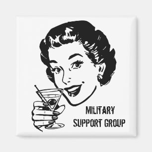 Militär stödgrupp, martini, jubel, rostat bröd magnet