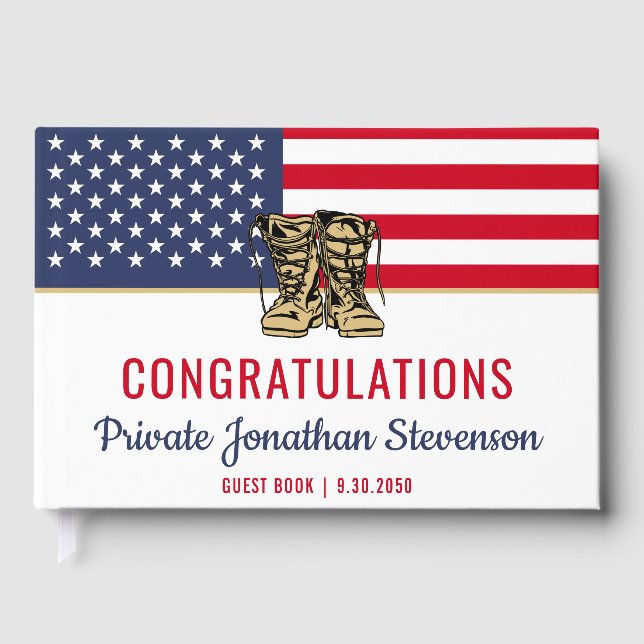 Militär Studenten-armé Boot Patriotic Gästböcker (Framsida)