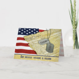 Militär Tack med hundbrickor Kort