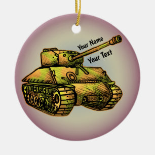 Militär Tank Julgransprydnad Keramik