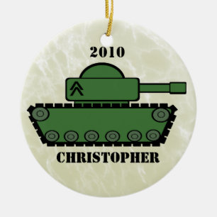 Militär Tank Julgransprydnad Keramik