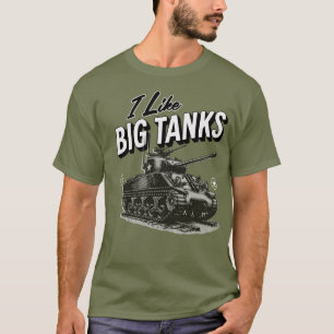 Militär Tank T-Shirt I gillar stora Tanker WW2 Tan
