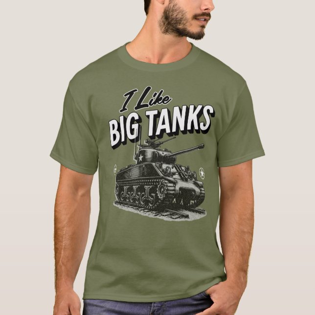 Militär Tank T-Shirt I gillar stora Tanker WW2 Tan (Framsida)
