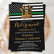 Militär Thin Grönt Line Boots Pension Party