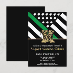 Militär Thin Grönt Line Patriotic Army Pension Inbjudningar