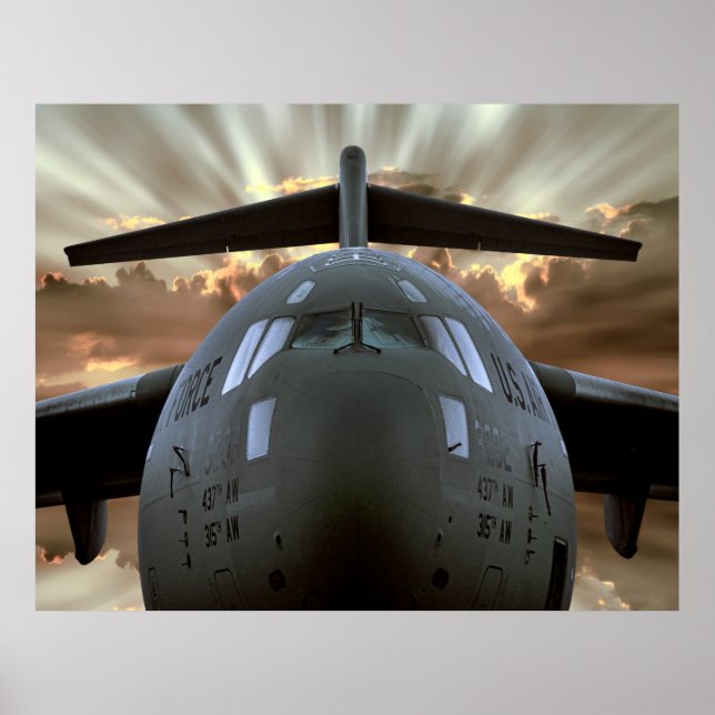 MILITÄR TRANSPORTGLOBEMASTER C-17 POSTER (Framsidan)