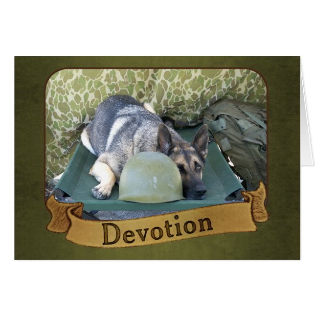 Militär tysk shepherd hälsningskort (Framsidan Horizontal)