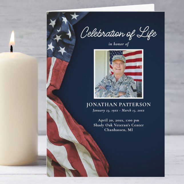 Militär, USA flagga, Firande of Life, begraven Program (Skapare uppladdad)