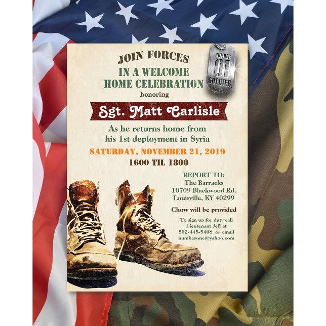 Militär välkomstinbjudan till Firande Inbjudningar (Skapare uppladdad)