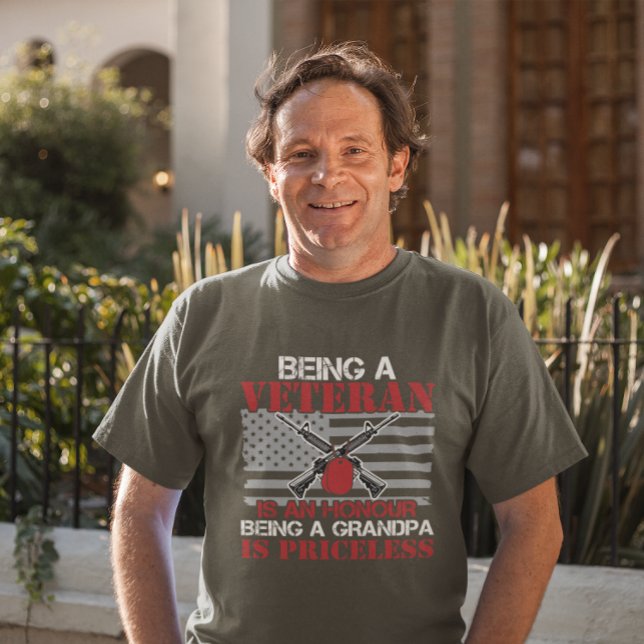 Militär veteran Grandpa Patriotic T Shirt (Skapare uppladdad)