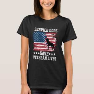 Militär Veteran Service Hund American Flagga USA P T Shirt