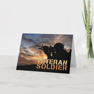 Militär veteransoldat veteranernas dag helgkort