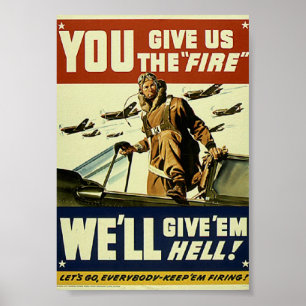 Militär vintage ger dem helveteaffischen poster