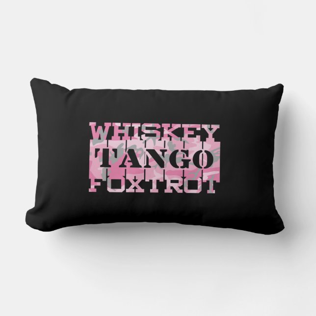 Militär Whiskey Tango Foxtrot Rosa Camo Lumbarkudde (Framsida)