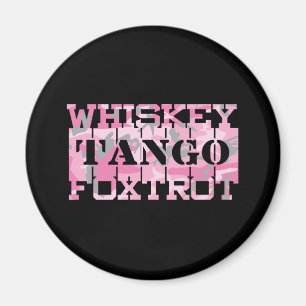 Militär Whiskey Tango Foxtrot Rosa Camo Magnet