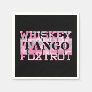 Militär Whiskey Tango Foxtrot Rosa Camo Pappersservett