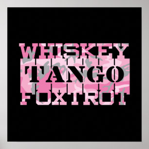 Militär Whiskey Tango Foxtrot Rosa Camo Poster