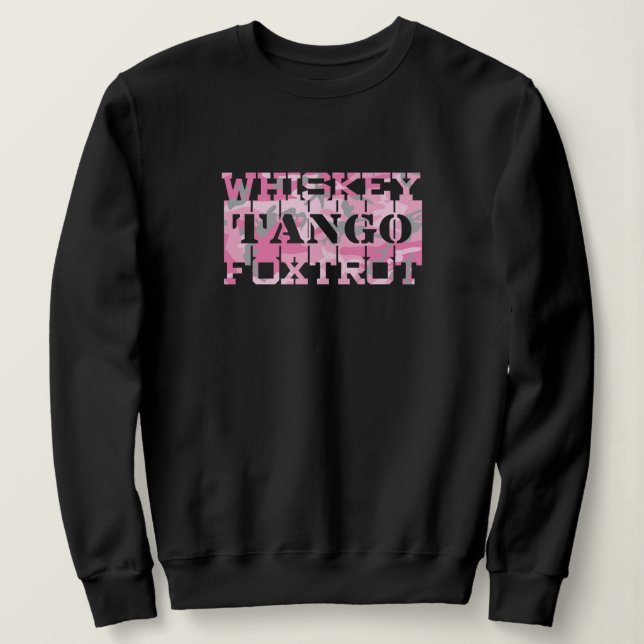 Militär Whiskey Tango Foxtrot Rosa Camo T Shirt (Design framsida)
