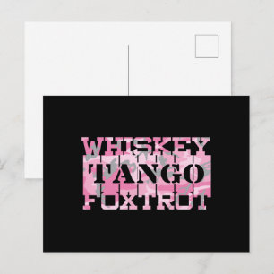 Militär Whiskey Tango Foxtrot Rosa Camo Vykort