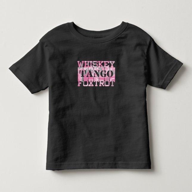 Militär Whiskey Tango Foxtrot Rosa Kamouflage T Shirt (Framsida)