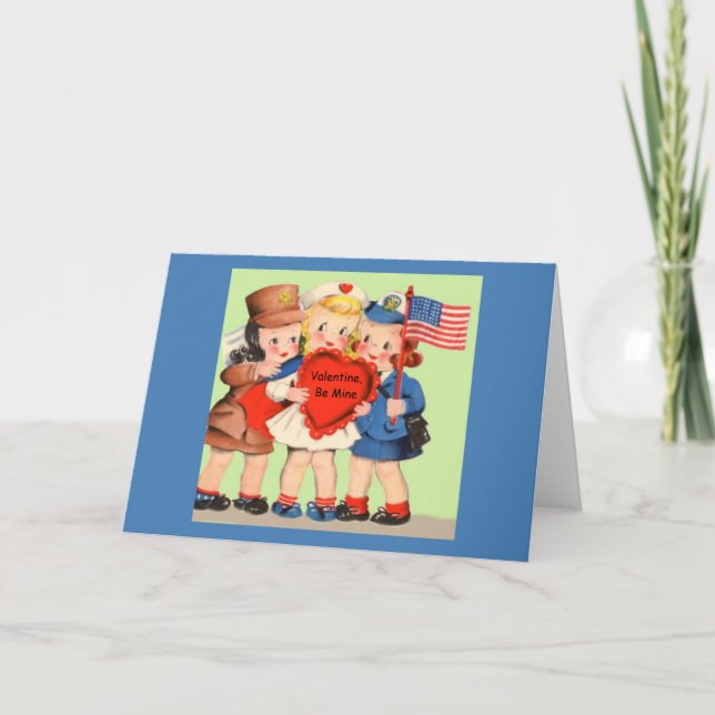 Militär WWII WACS & VINKARA servicekvinna Valentii Helgkort (Framsida)