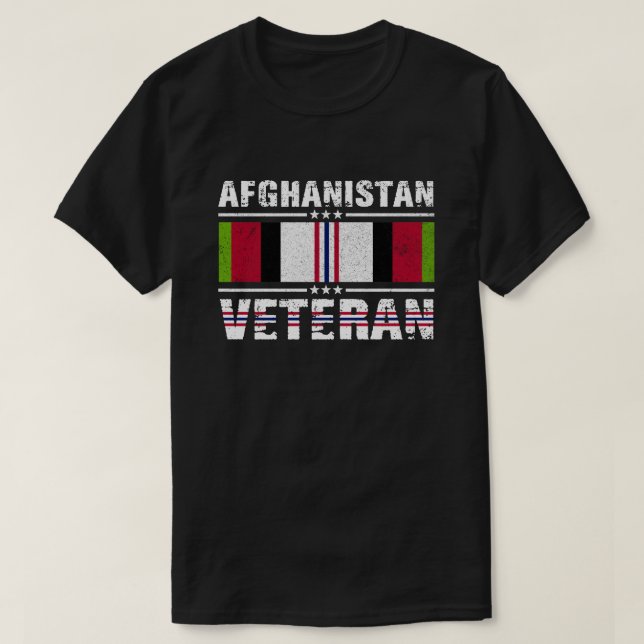 Militära Afghanistan Krig Veteran Disted T. T Shirt (Design framsida)