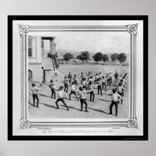 Militära akademistudenter som fäktar i Istanbul Poster
