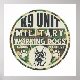 Militära arbetehundar för enhet K9 Poster