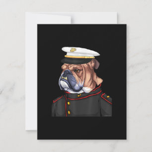 Militära arméstyrkorna vid arméns bulldog Djävulen Tack Kort