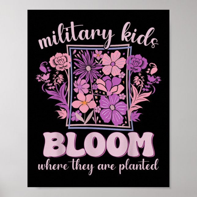Militära barn Bloom där de planerade Lilan upp Poster (Framsidan)