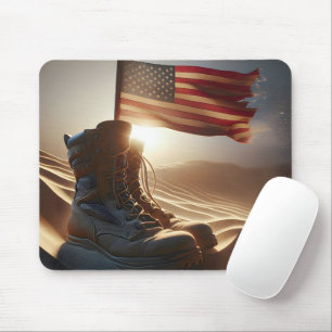 Militära båtar med amerikanska Flagga Musmatta