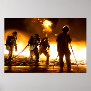 Militära brandmän poster
