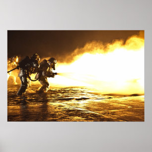 Militära brandmän poster