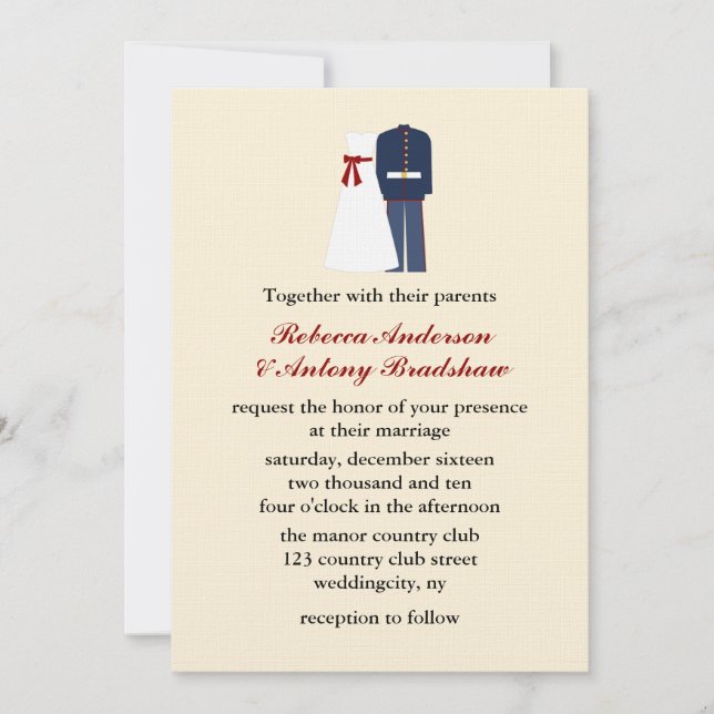 Militära bröllopsinbjudningar inbjudningar (Framsida)