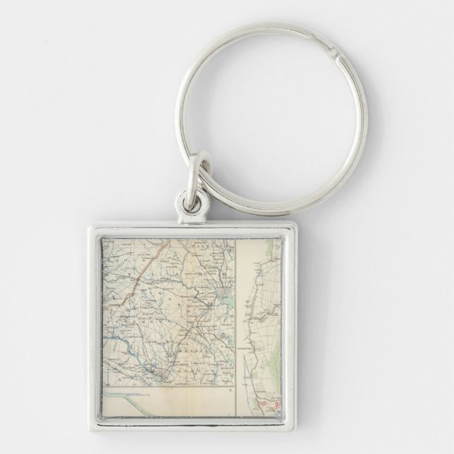 Militära deponier för Tvätta, Penn, Annapolis, NE  Fyrkantig Silverfärgad Nyckelring (Framsidan)