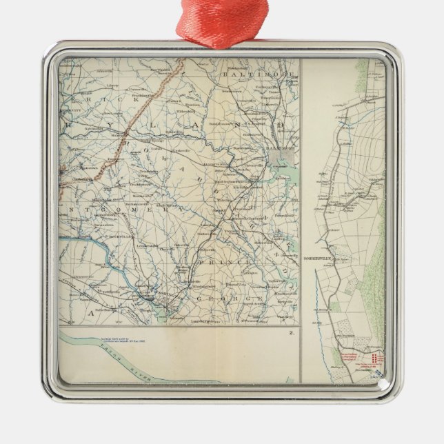 Militära deponier för Tvätta, Penn, Annapolis, NE  Julgransprydnad Metall (Framsidan)