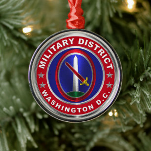 Militära distriktet Washington MDW jul Julgransprydnad Metall