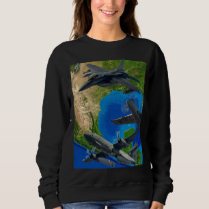 Militära flygplan över duk t shirt