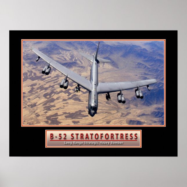 Militära flygplan Poster "B-52 Stratofort" 24x (Framsidan)
