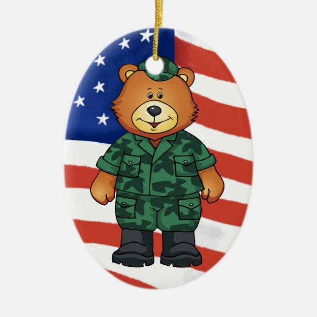 Militära grenar julgransprydnad keramik (Framsidan)