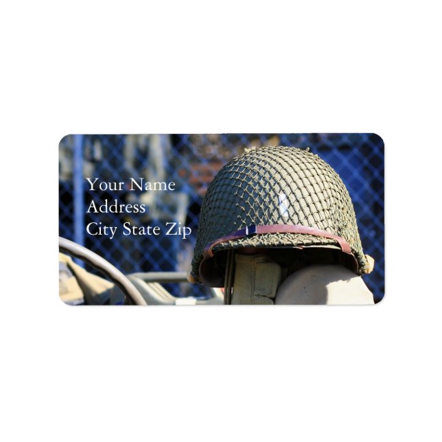 Militära Helmet-Adressetiketter Adressetikett (Framsidan)