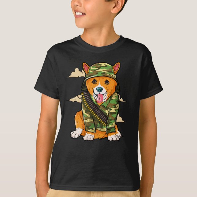 Militära Hund i Cogri-armén T Shirt (Framsida)