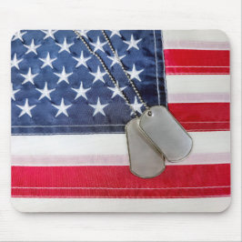 Militära Hundbrickor i USA flagga Musmatta